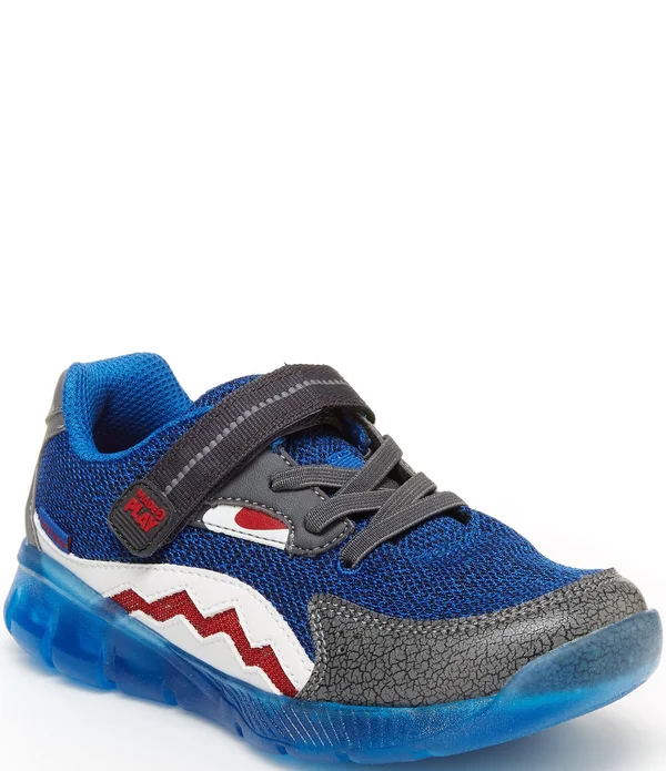 Stride Rite Boys Lighted Shark Sneaker - Black/Blue, 9.5 Toddler US