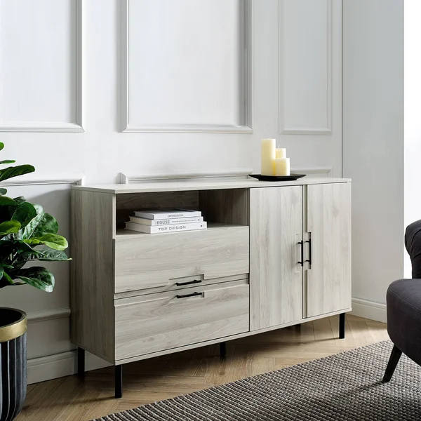 56x22 2 Door Contemporary Sideboard Birch - Saracina Home