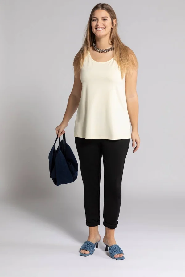 Plus Size Tank Tops, Woman, Beige, Size: 28/30, Viscose, Ulla Popken