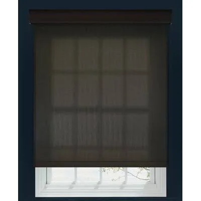 Custom Outside Mount 5% Light Filtering Roller Shade Linen Avenue Size: 58x22 W x 72x22 L, Color: Bronze