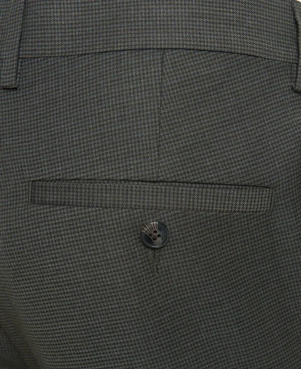 Kenneth Cole Reaction Men's Extra Slim-Fit Stretch Micro Check Houndstooth Dress Pants - Chocolate