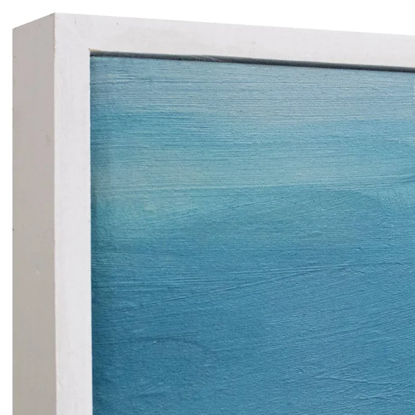 24x22 x 48x22 Shore Swatland Framed Wall Art Canvas Blue/Silver - Fine Art Canvas