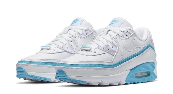 Nike Air Max 90, UNDFTD Undefeated - White/Blue Fury Shoes - Size 9