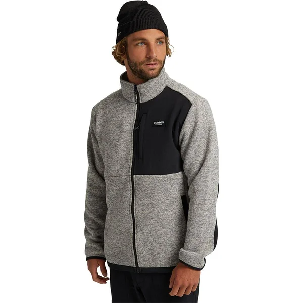 Burton Men's Hayrider Sweater Full-Zip Fleece - Gray Heather, L