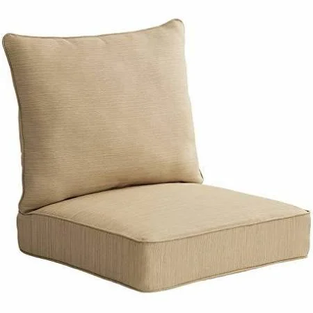 Allen + Roth 2-Piece Priscilla Stripe Red Deep Seat Patio Chair Cushion, Set of 2