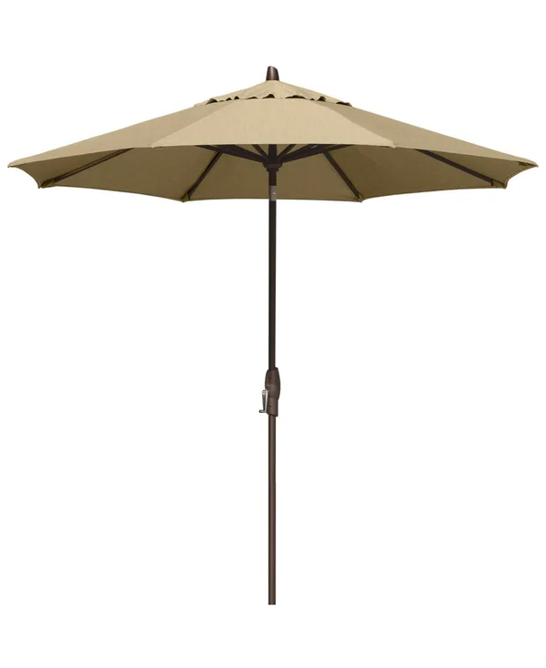 Sunbrella Patio Umbrella - Outdoor Bronze 9' Auto-Tilt - Spectrum Sand