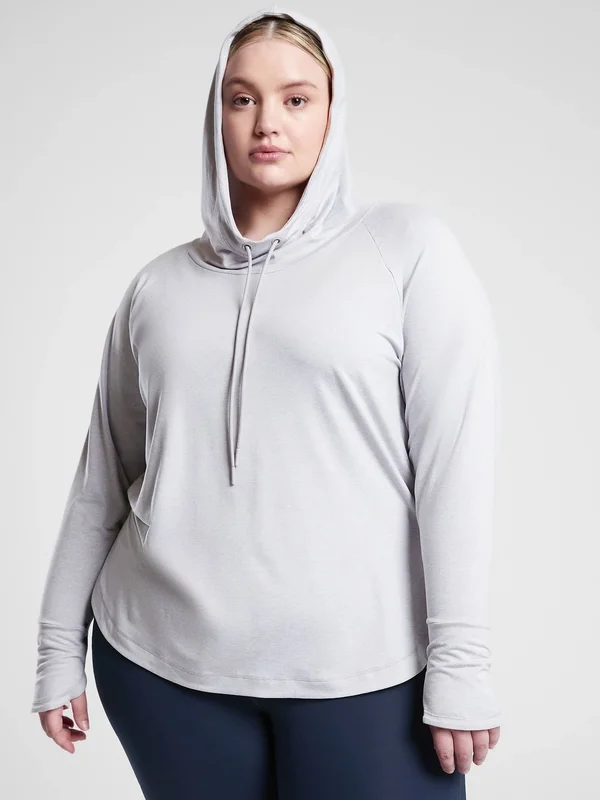 Athleta Women's Uptempo Hoodie Sweatshirt Norwegian Grey Tall Size XL