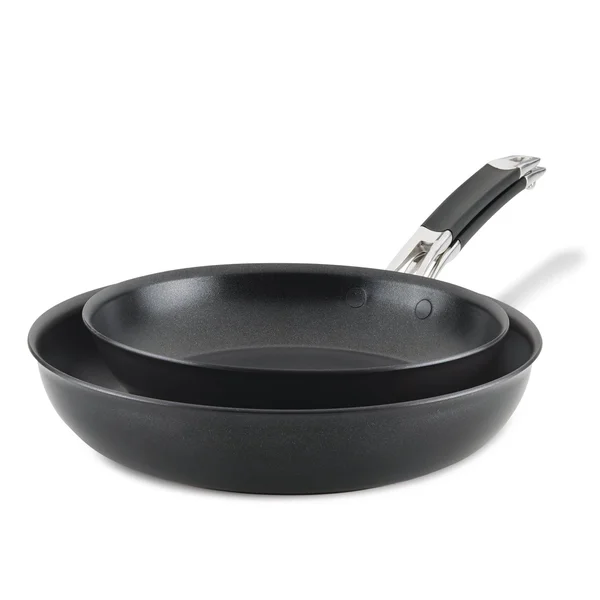 Anolon SmartStack Nonstick Hard-Anodized 12x22 and 10x22 Skillet Set Black