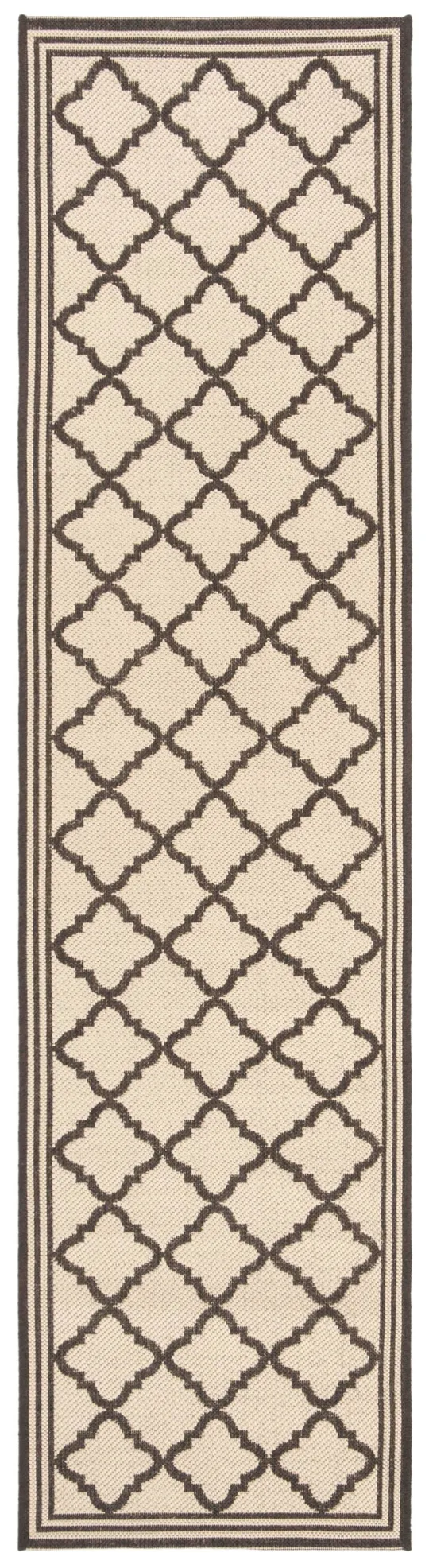 Safavieh Beach House Cream/Brown 9 ft. x 12 ft. Trellis Indoor/Outdoor Area Rug