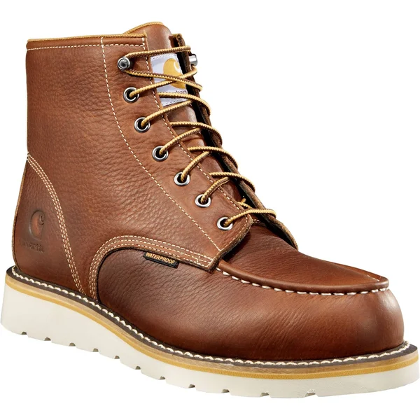 Carhartt Men's 6 inch Waterproof Wedge Steel Toe Work Boot, Tan, 9