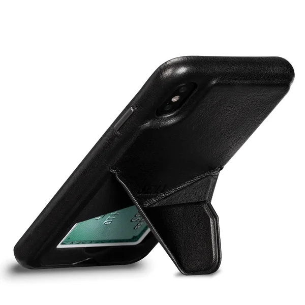 Sena Vista Leather Case with Stand for iPhone Xs Max Black