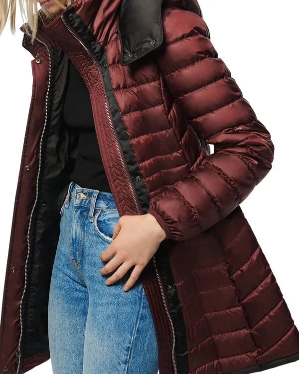 Marc New York Marble Puffer Coat - Large, Army Green