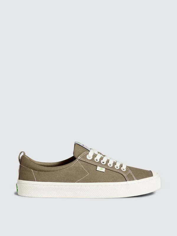 Cariuma OCA Low Washed Burn Sand Canvas Contrast Thread Sneaker Women