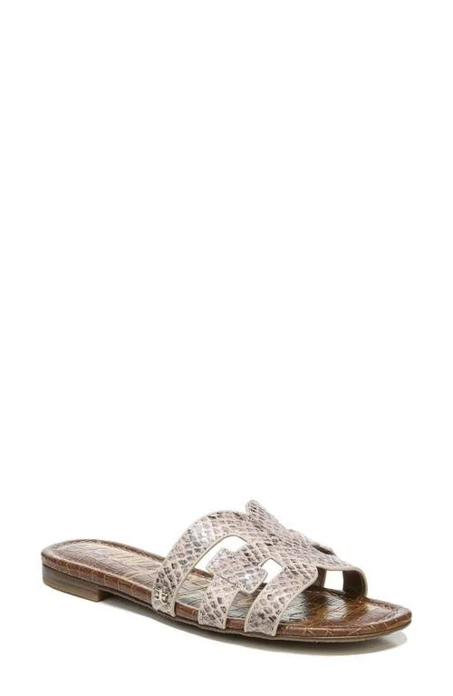 Sam Edelman Bay Genuine Calf Hair Cutout Slide Sandal, Size 8.5 in Sesame Leather at Nordstrom