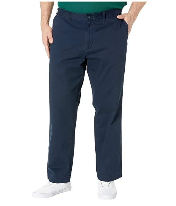 Nautica Men's Big & Tall Anchor Flat Front Twill Pants - True Navy