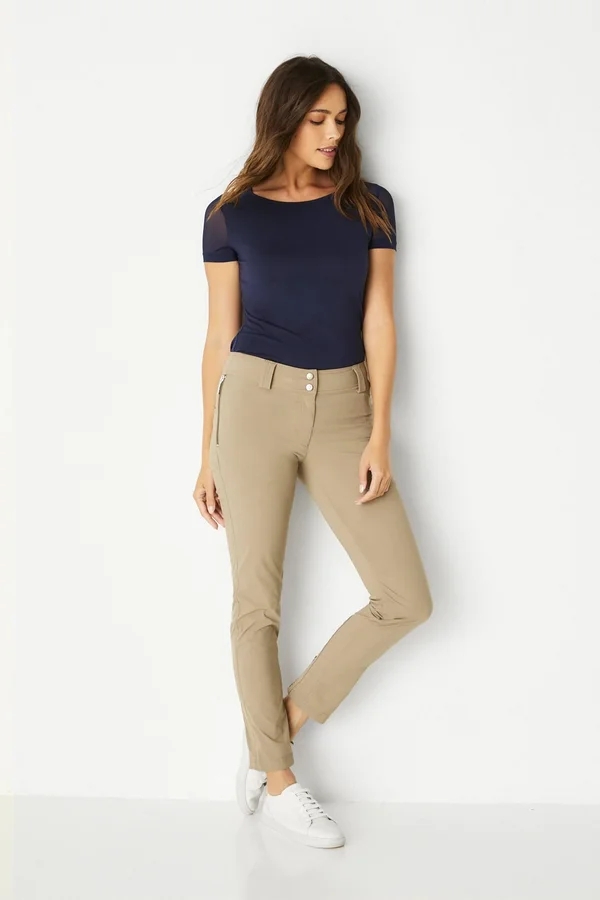 Susan Skinny Ankle Pant - Khaki, XL, Best Women's Travel Clothing