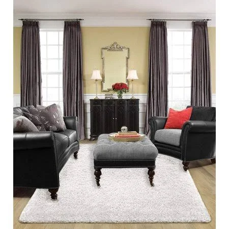 6' x 6' Fresh Snow, Silky Soft - Ultra Chic Designer Rug Collection, 66 oz. Luxury Shag Carpet, Custom Area Rugs (Color: Fresh