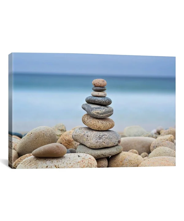 iCanvas - Stonewall Beach Cairn by Katherine Gendreau Canvas Print - WAC2472-1PC3-26x18