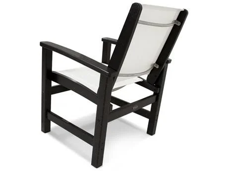 POLYWOOD Coastal Dining Chair in Slate Grey - Metallic Sling