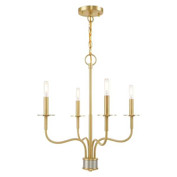 Livex Lighting 51324-12 Lisbon 4-Light Mini Chandelier - Satin Brass
