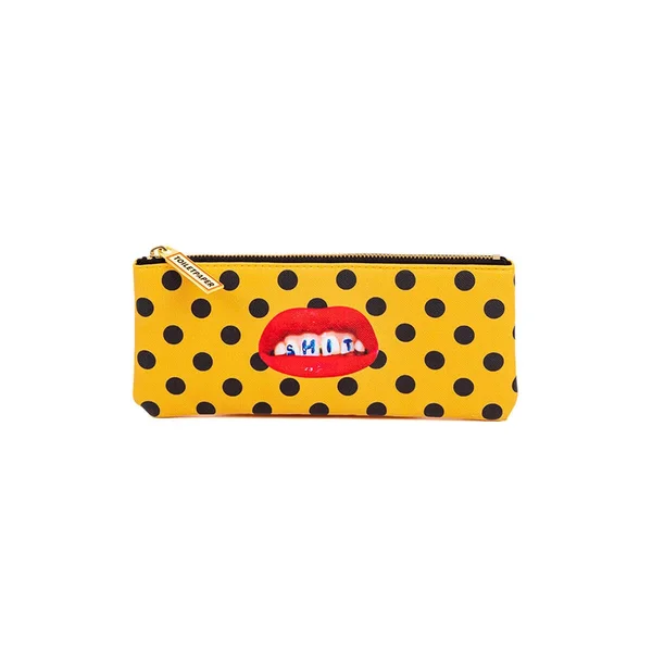Seletti Wears Toiletpaper Sh*t-print Faux-Leather Pencil Case
