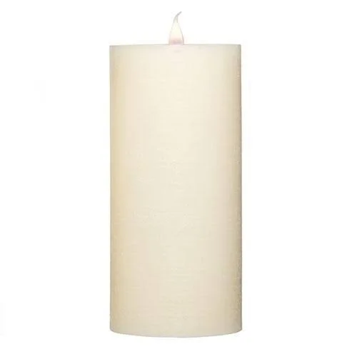 Roman Flameless LED Candle 8x22H Ivory Rustic Outdoor Pillar 3-D Motion