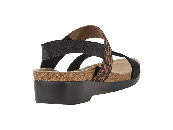 Munro Pisces Black Leopard Sandal (Women) 10.5, WW, Black Leopard