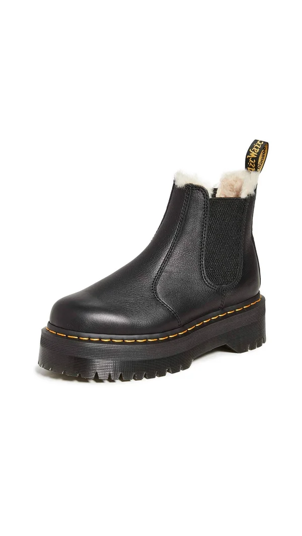 Dr. Martens Black 2976 Quad Faux-Fur Lined Boots