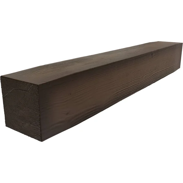 Ekena Millwork MANUSD04X04X72NM 4x22H x 4x22D x 72x22W Sandblasted Faux Wood Fireplace Mantel, Natural Mahogany