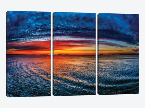 Vladimir Kostka Large 3-Piece Canvas Print - The Eye ( scenic & landscapes > Sky > sunrises & Sunsets > Lake
