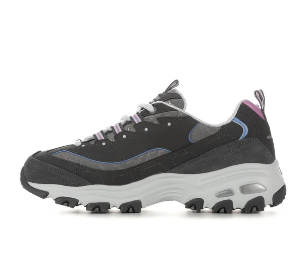 Women's Skechers 149060 D&Lites Sparkling Rain Sneakers in Charcoal/Pink Size 7 Wide