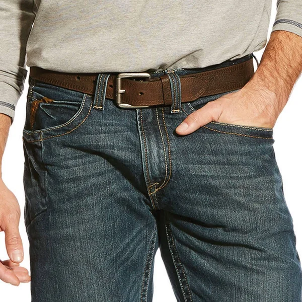 Ariat Men's Rebar M5 Slim DuraStretch Edge Stackable Straight Leg Jeans - 10016222, Ironside