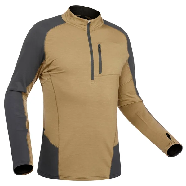 Forclaz Men's Trek 900, Long Sleeved Merino Hiking T-Shirt in Brown, Size Small