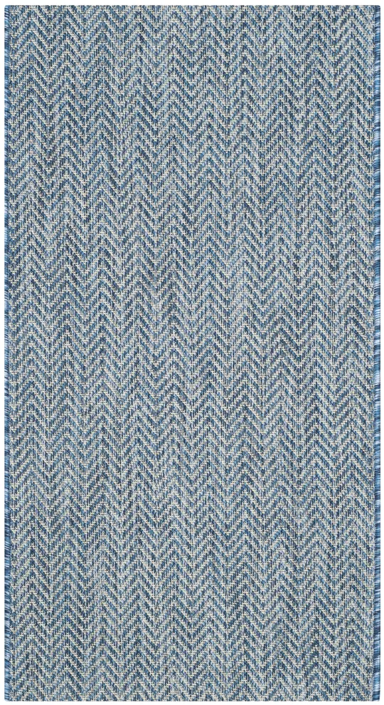 Safavieh Courtyard Navy, Grey Area Rug; 9& x 12&