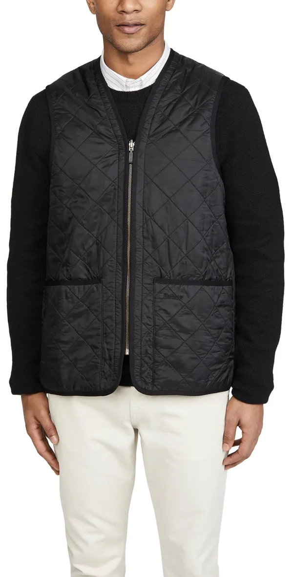 Barbour Polarquilt Waistcoat Zip-In Liner Vest - Men's Black - XXL
