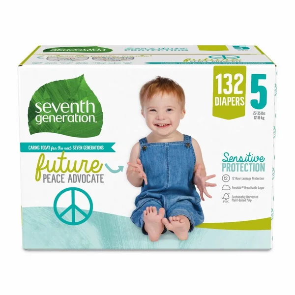 Seventh Generation Diapers Sensitive Protection Size 5 132 Diapers