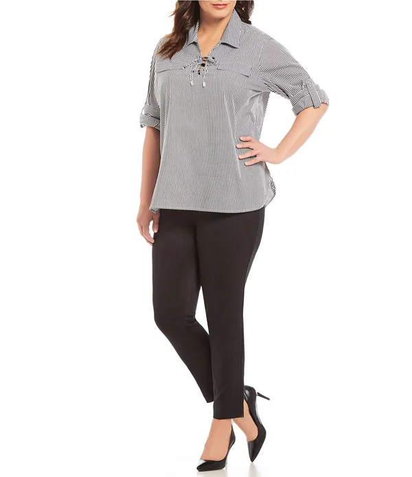 Calvin Klein Women's Plus Pull-On Cropped Pants - Latte - Size 1x