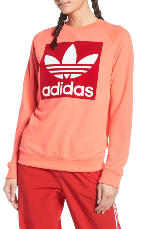 Adidas Women's Trefoil Crew Sweatshirt - Flash Red