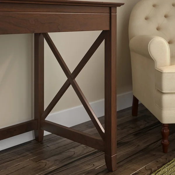 Bush Furniture Key West 48x22 Engineered Wood Writing Desk with Lateral File Cabinet, Dark Gray Hickory (KWS003GH)