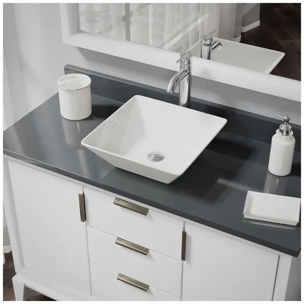 Rene R2-5010-B-R9-7001 Biscuit Porcelain Vessel Sink with Vessel Faucet and Vessel Pop-Up Drain - Antique Bronze