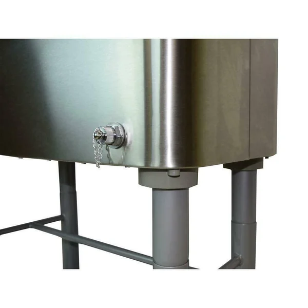 Oakland Living Stainless Steel 15 gal. Party Cooler Cart with Drain System Bottle Opener Caps Holder and Lock Wheels, Silver