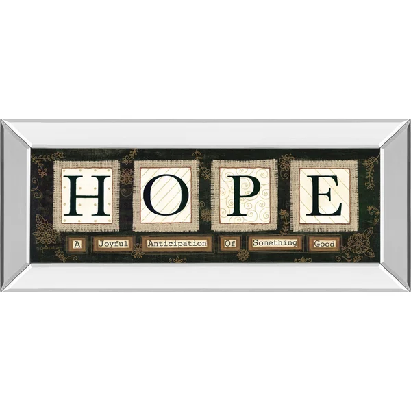 Black, Brown, and White Hope Mirror Framed Print Wall Art 42x22 x 18x22
