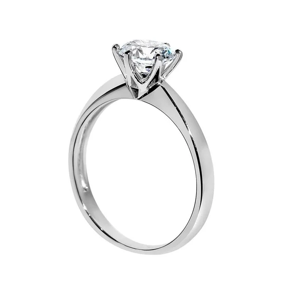 14K Yellow or White Solid Gold 1ct Round Cubic Zirconia Solitaire Ring - 7.5