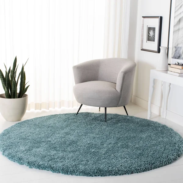 Safavieh Royal Shag RYG115J 5&3x22 x 7&6x22 Aqua Area Rug