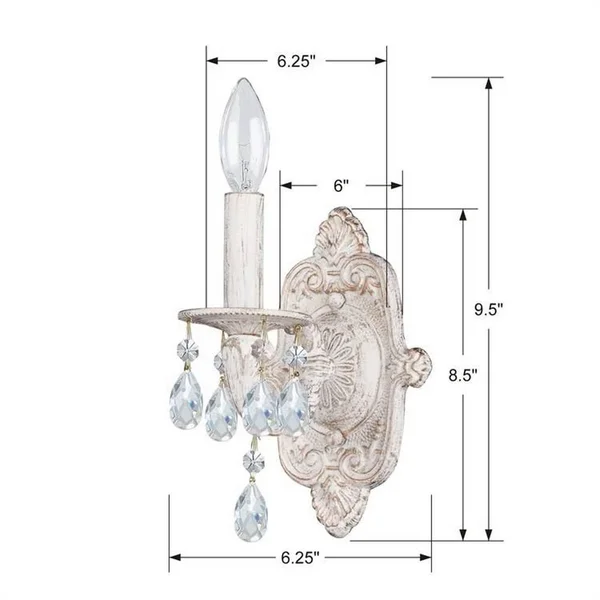 Crystorama 5021-VB-CL-SAQ Paris Market 1 Light Spectra Crystal Bronze Sconce