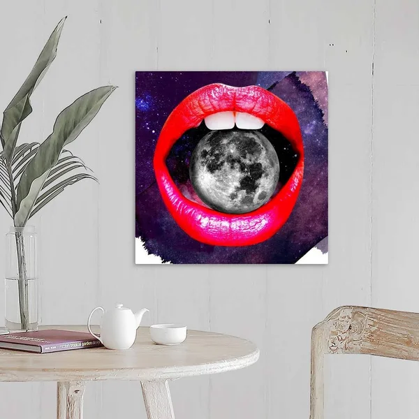 Lips - Moon Mouth, Canvas Wall Art, 20x20, Great Big Canvas