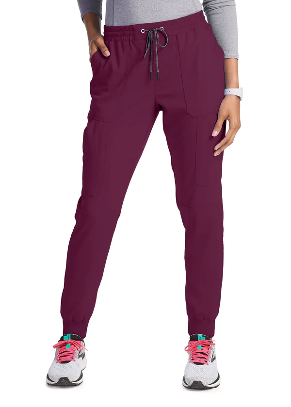 Beyond Scrubs Happiness Collection Joy 6 Pocket Jogger Scrub Pants - Wine - Happiness Collection by Beyond Scrubs Scrub Pants fr