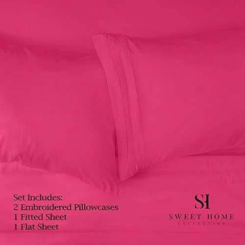 1500 Supreme Collection Extra Soft King Sheet Set, Fuscia- Luxury Bed Sheet Set with Deep Pocket Wrinkle Free Bed Sheets, King s