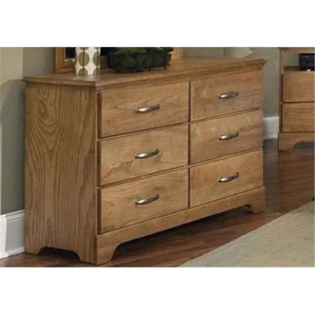 Carolina Furniture Works 495600 Dresser - Double 6 Drawer - Clear Oak - 48 x 17