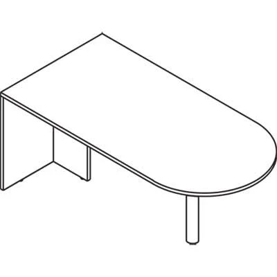 Alera Valencia Series D Top Desk - 71W x 35 1/2d x 29 5/8h, Medium Cherry